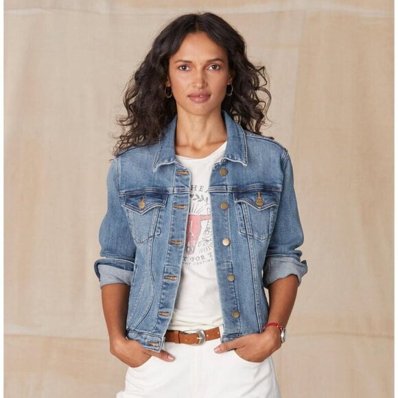 Driftwood Everyday Boyfriend Denim Jacket Size XS Mid Length - Picture 3 of 10